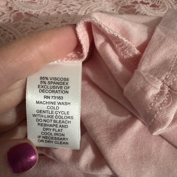 Spense Pink Lace Accent Blouse - Picture 5 of 5